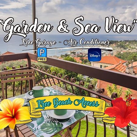 Garden & Sea View - Free Beach Access And Garage - Wifi Varazze Exteriör bild
